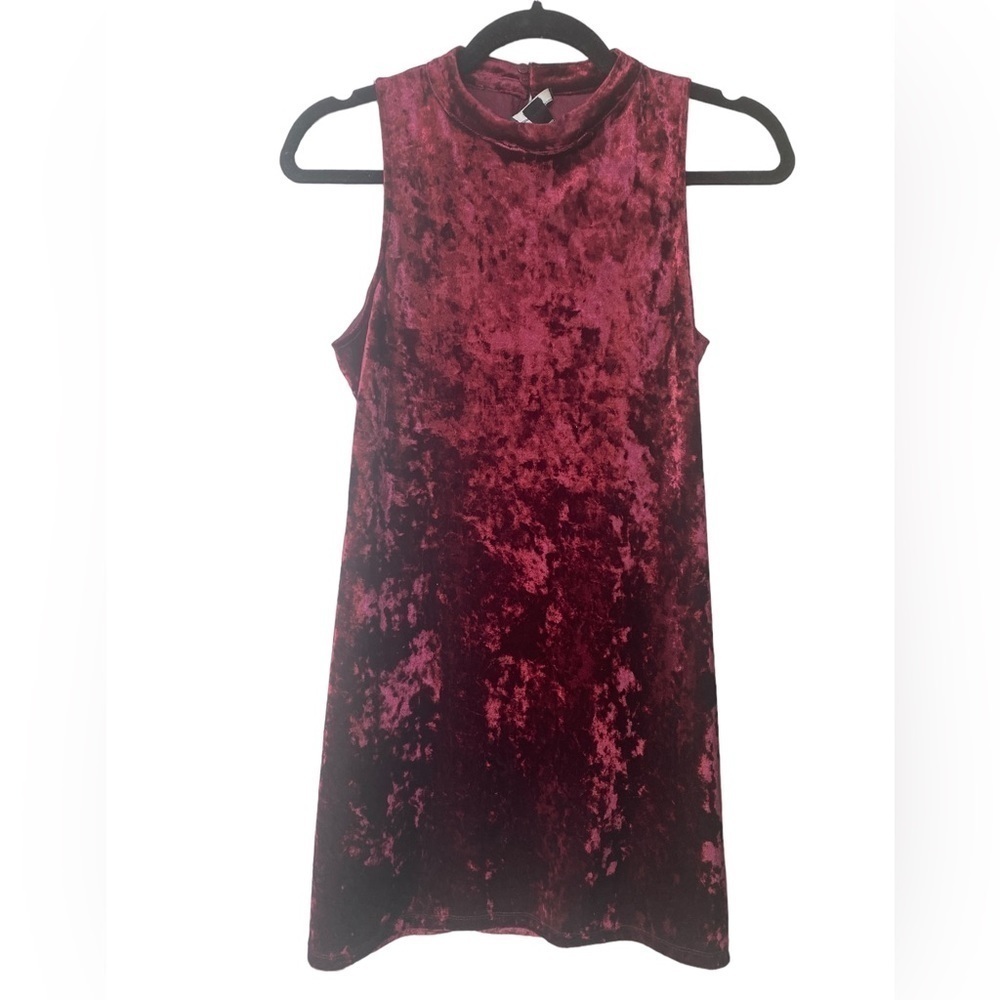Bodycon 90s Red Oxblood Crushed Velvet Vintage Forever 21 Dress Size Small
